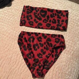 Buddy Love Red and Black Leopard Bikini